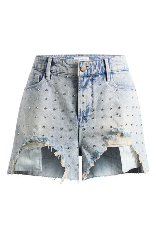 GOOD AMERICAN GOOD AMERICAN BOMBSHELL RHINESTONE CUTOFF DENIM SHORTS
