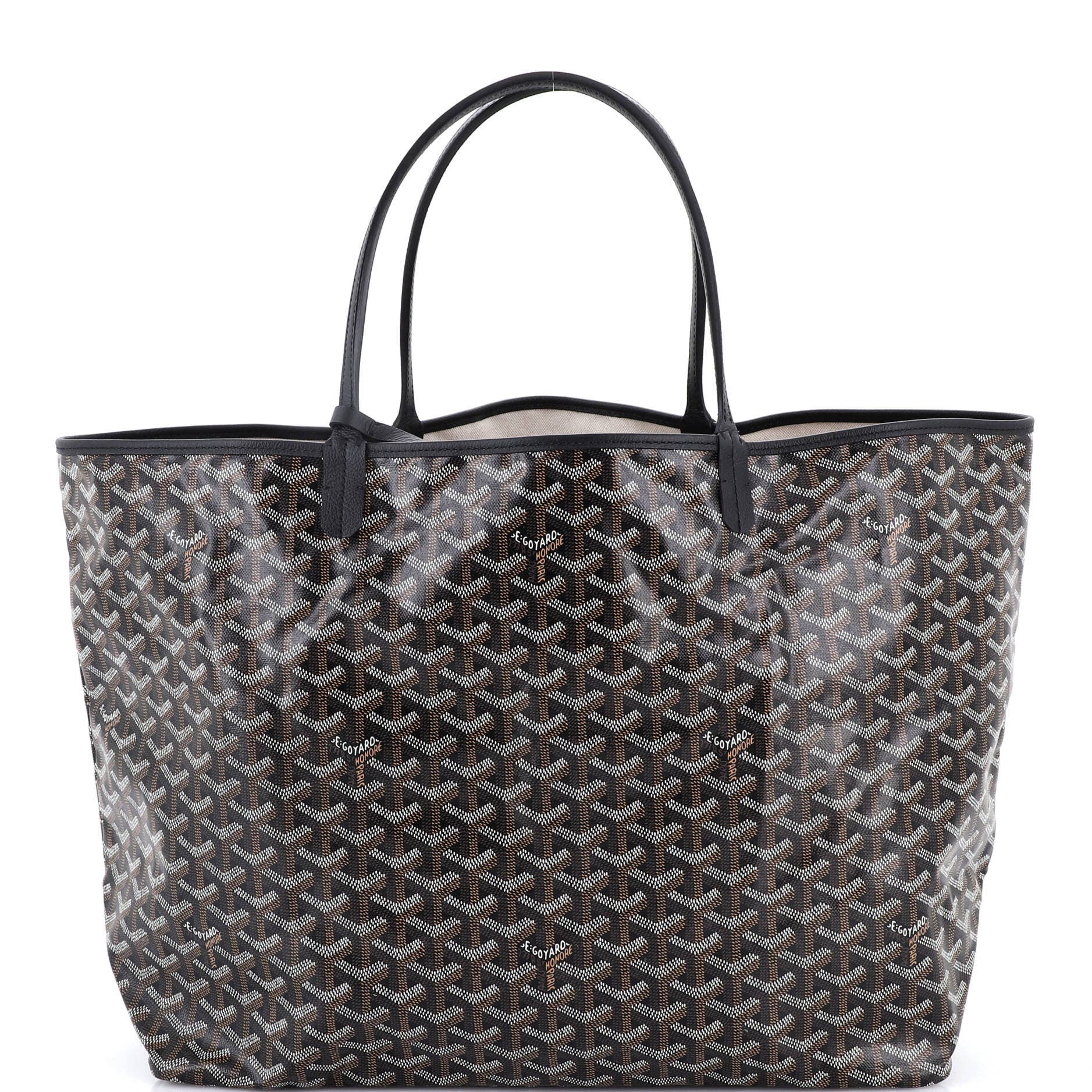 Pre-Owned Goyard Saint Louis Tote Coated Canvas GM, Main, color, Black