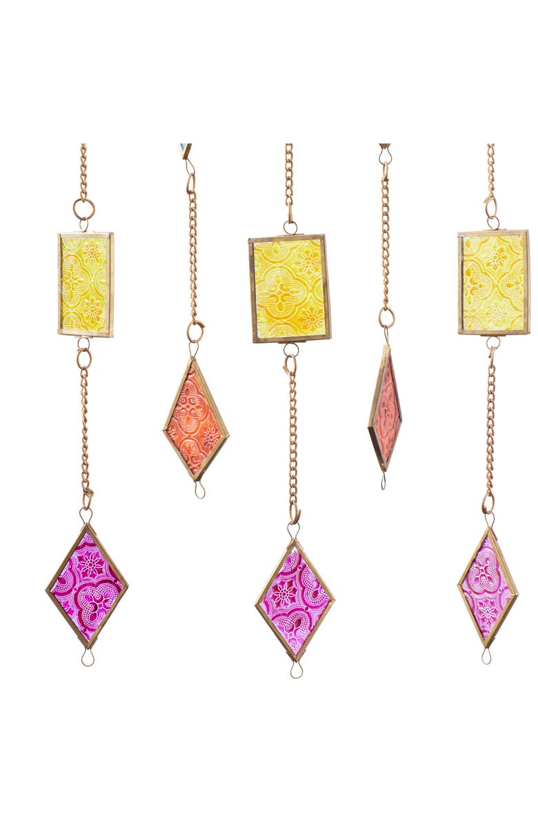 Novogratz Multicolored Glass Windchime, Alternate, color,