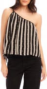 FIFTEEN TWENTY Louetta Metallic One-Shoulder Tank