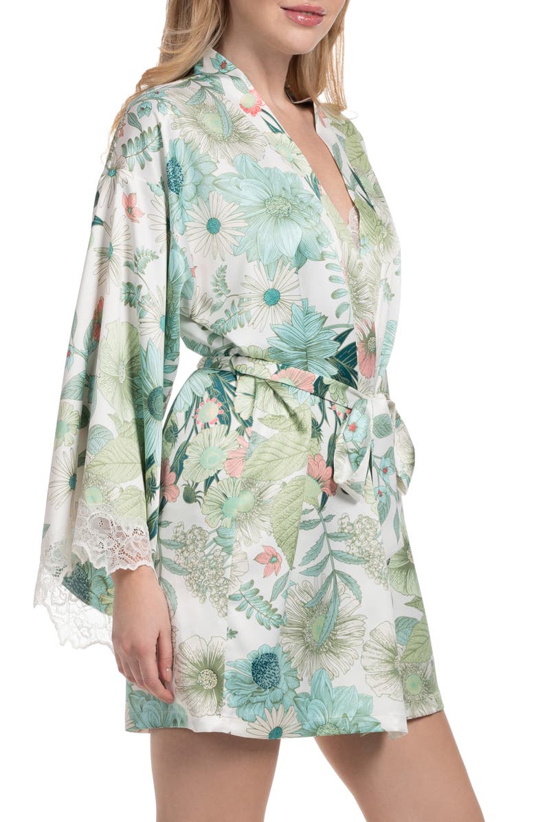 In Bloom by Jonquil Melody Satin Robe, Alternate, color, Ivory