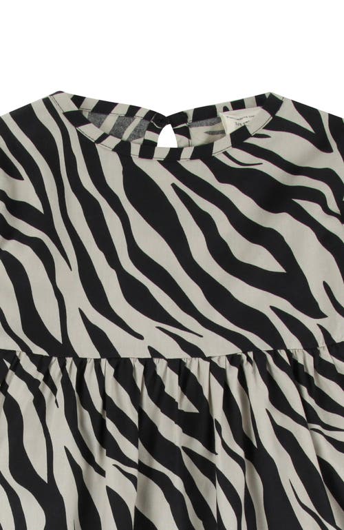 Turtledove London Kids Organic Cotton Zebra Streak Print Dress In Multi