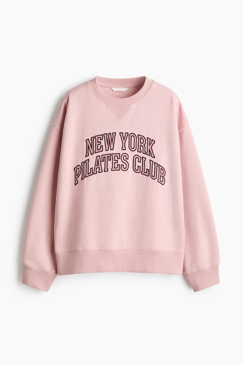 Motif-detail Sweatshirt, Alternate, color, Light pink/Pilates