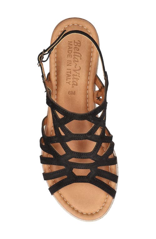Bella Vita Gladiator Espadrille Sandal In Black