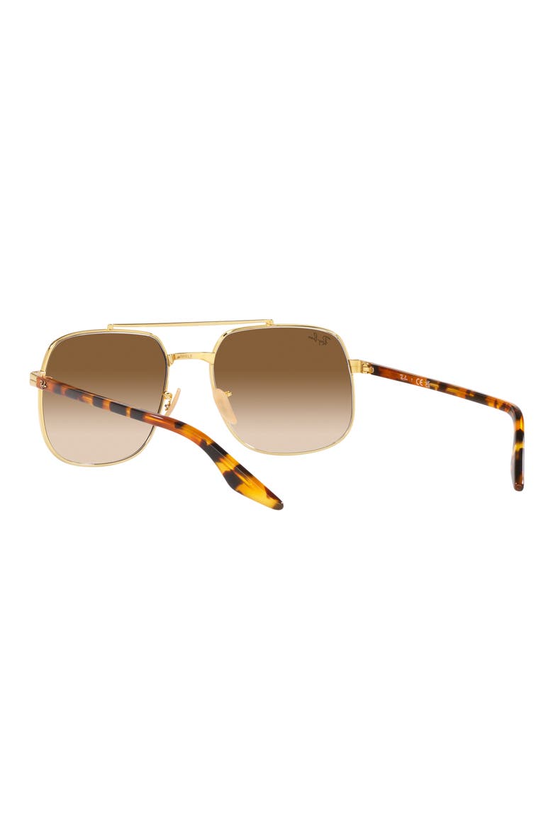 56mm Gradient Square Sunglasses, Alternate, color, GOLD FLASH