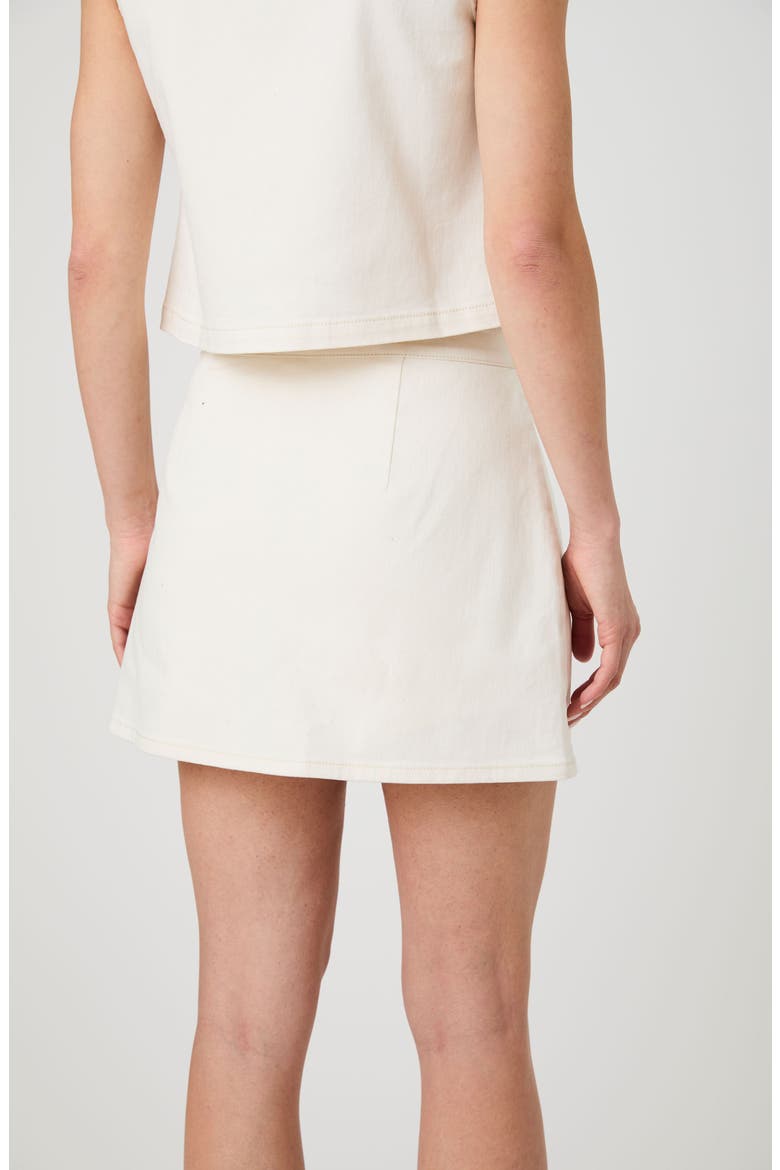 Denim Miniskirt, Alternate, color, ECRU