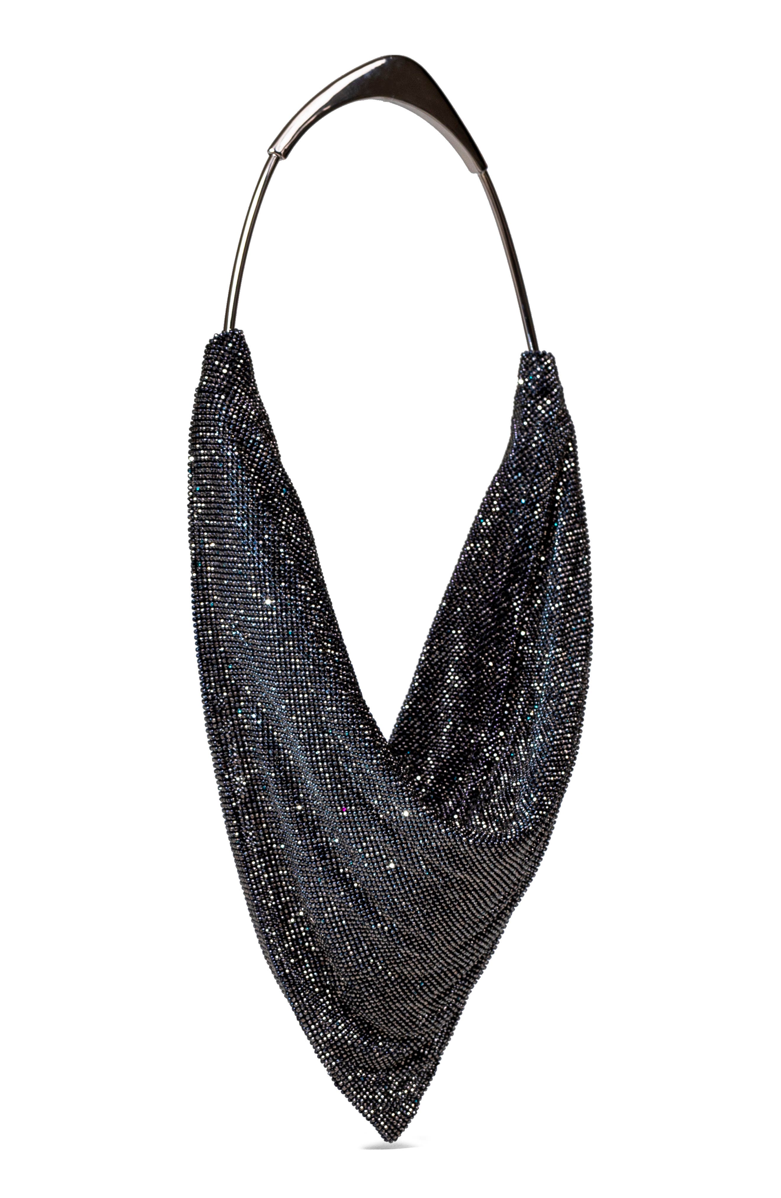 Benedetta Bruzziches Ursula Crystal Mesh Shoulder Bag, Alternate, color, 