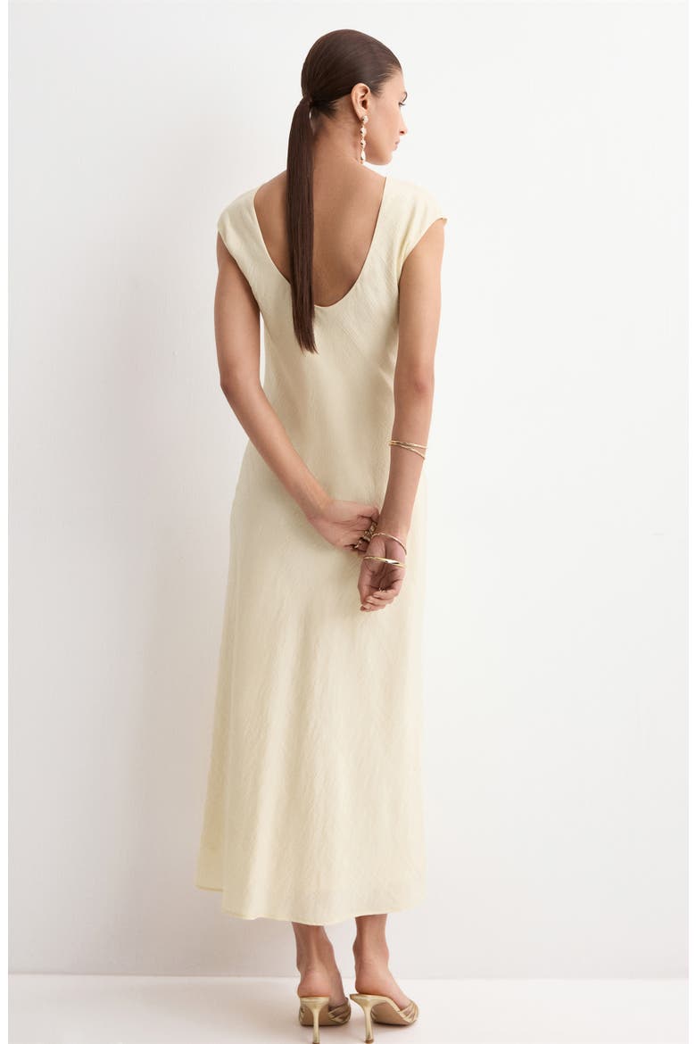 Texture Scoop Back Maxi Dress, Alternate, color, ECRU