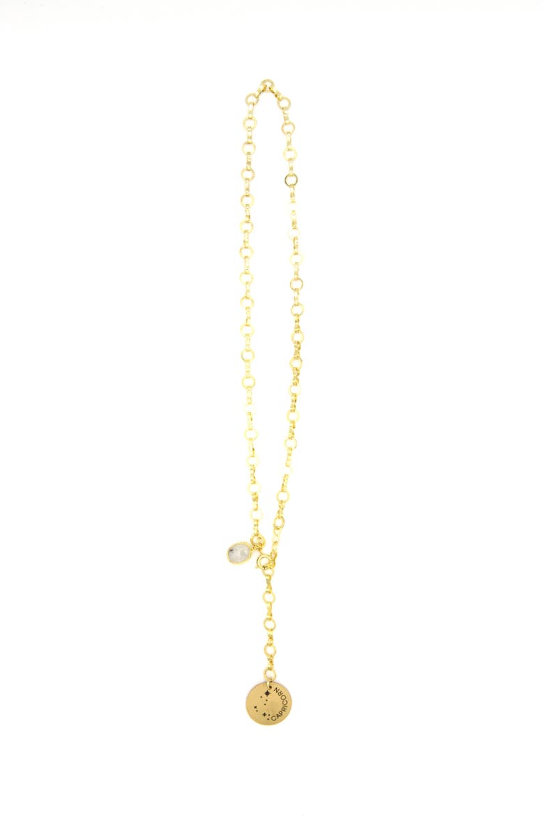 Zodiac Star Sign Necklace - Capricorn, Main, color, Gold