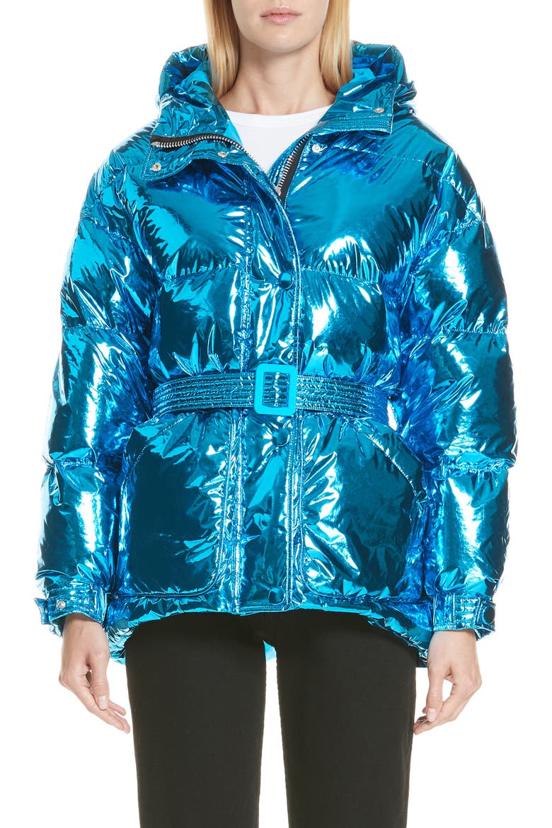 Michelin Hooded Down Puffer Coat, Main, color, BLUE FOIL