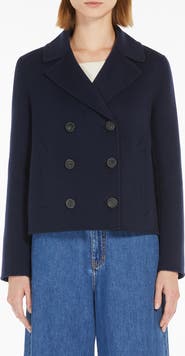 Weekend Max Mara Taglio Double Breasted Wool Blend Blazer