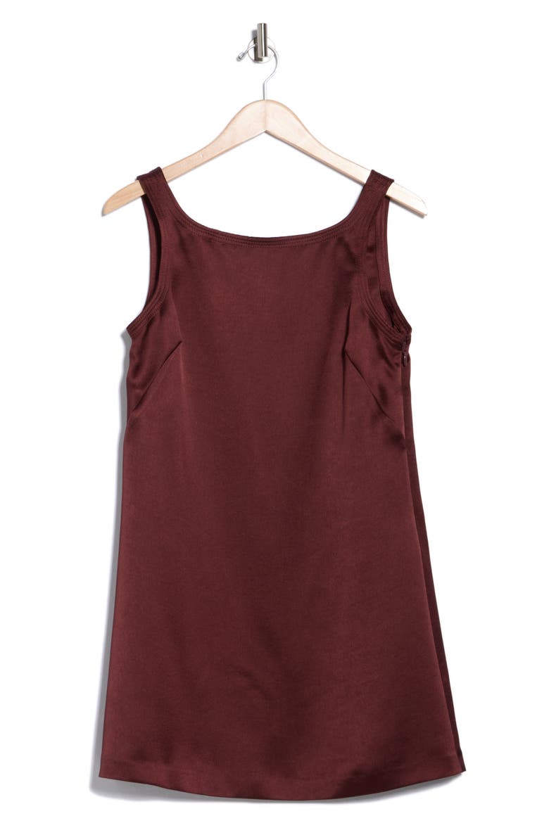 Heavy Satin Shift Dress, Alternate, color, RAISIN