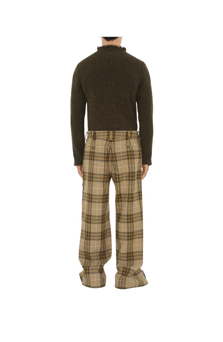 Burberry Check Wool Zip Trousers, Alternate, color, 