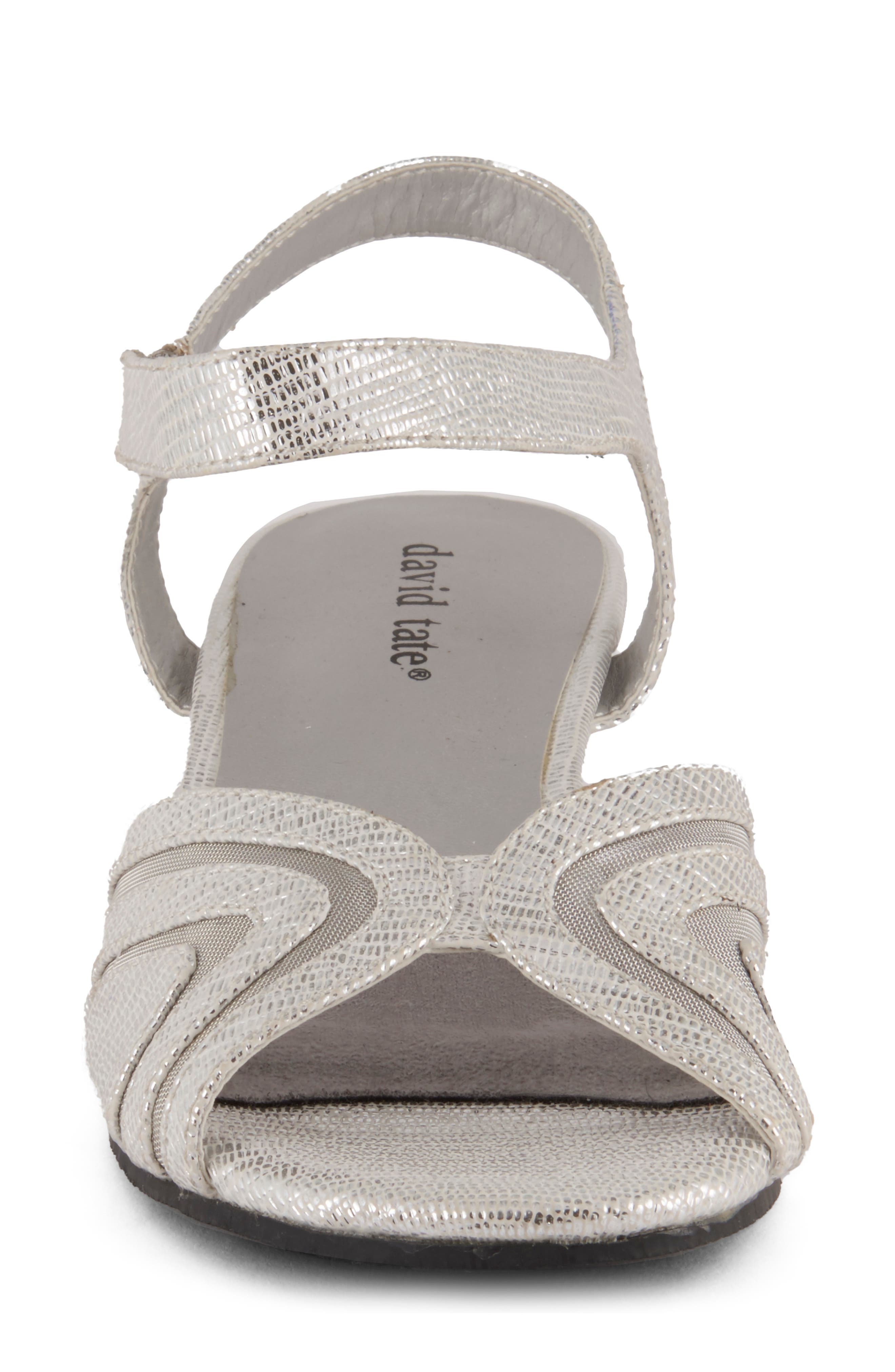 Abano Faux Leather Wedge Sandal, Alternate, color, SILVER PRINT