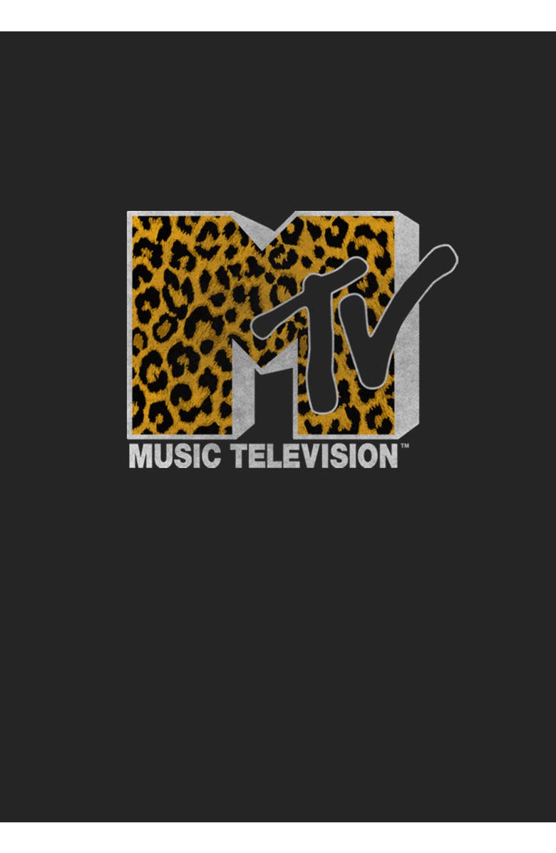 MTV Men's MTV Cheetah Print Logo  Graphic T-Shirt, Alternate, color, Black