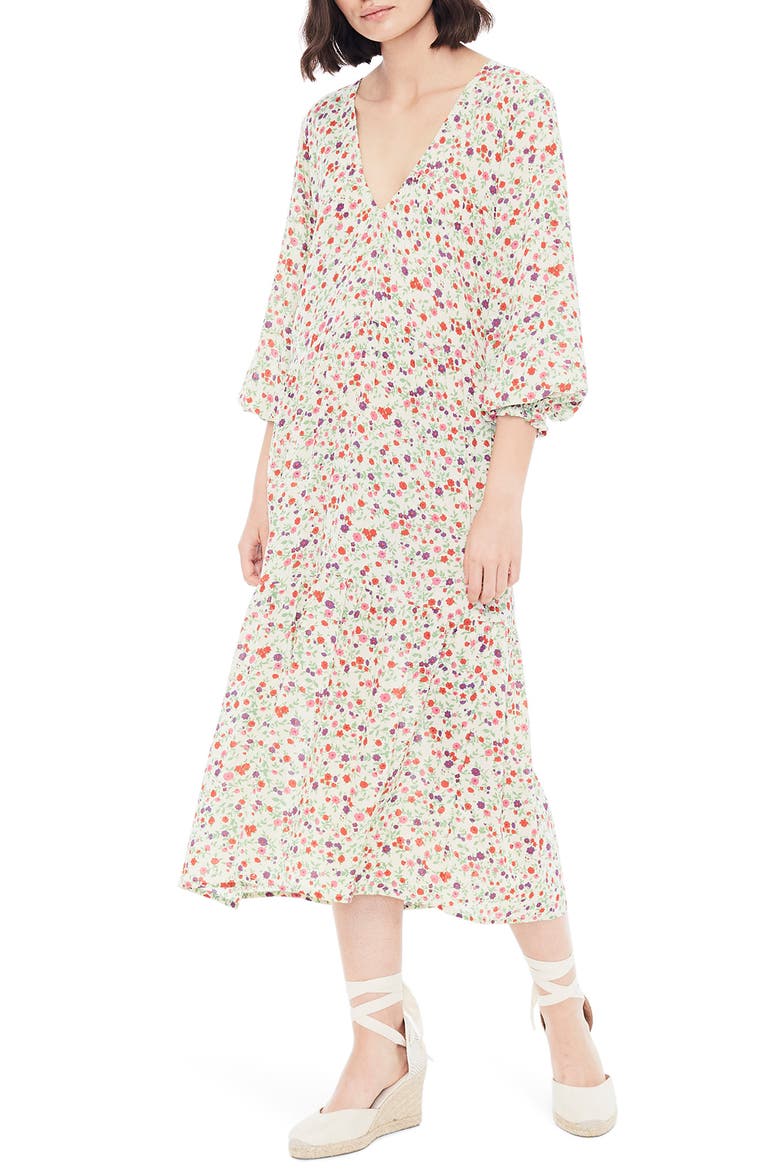 Les Fleurs Midi Dress, Main, color, BASTILLE FLORAL PRINT