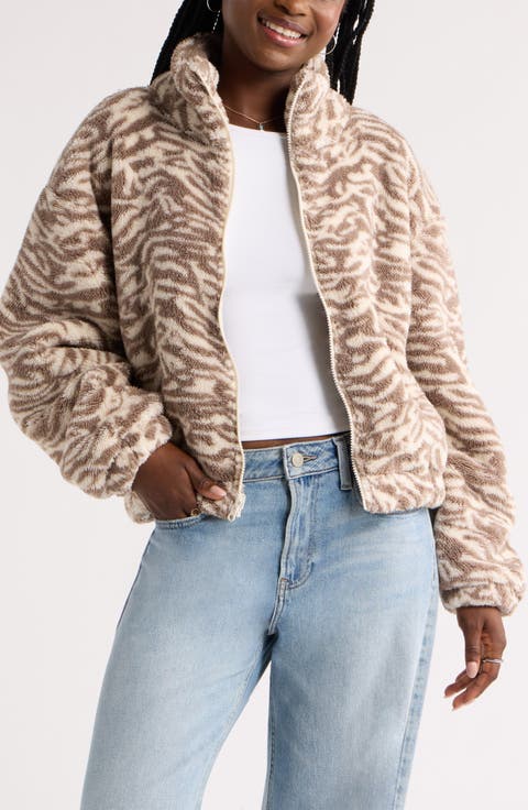 Print Fleece Zip Jacket