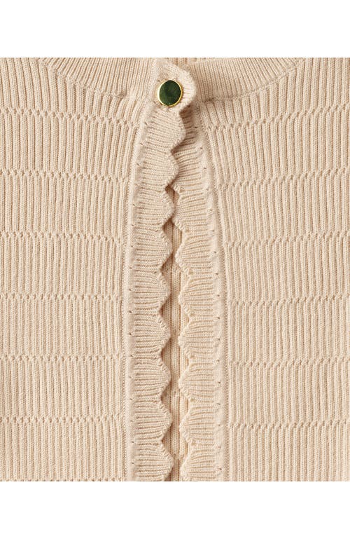 Shop Lands' End Blend Scallop Edge Fitted Cardigan Sweater