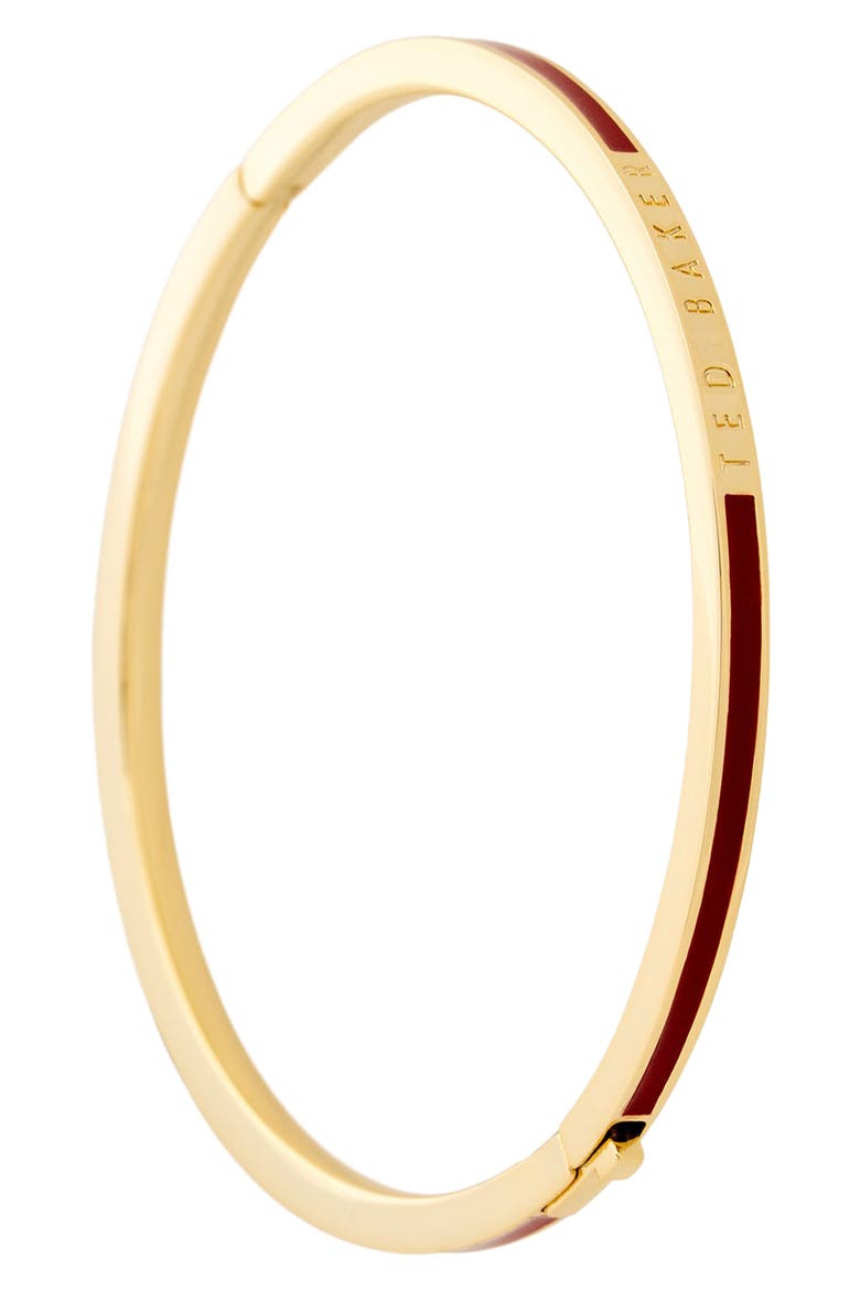 Roley Enamel Bangle, Alternate, color, GOLD TONE RED