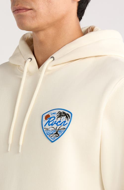 Rvca Current Fleece Pullover Hoodie In White