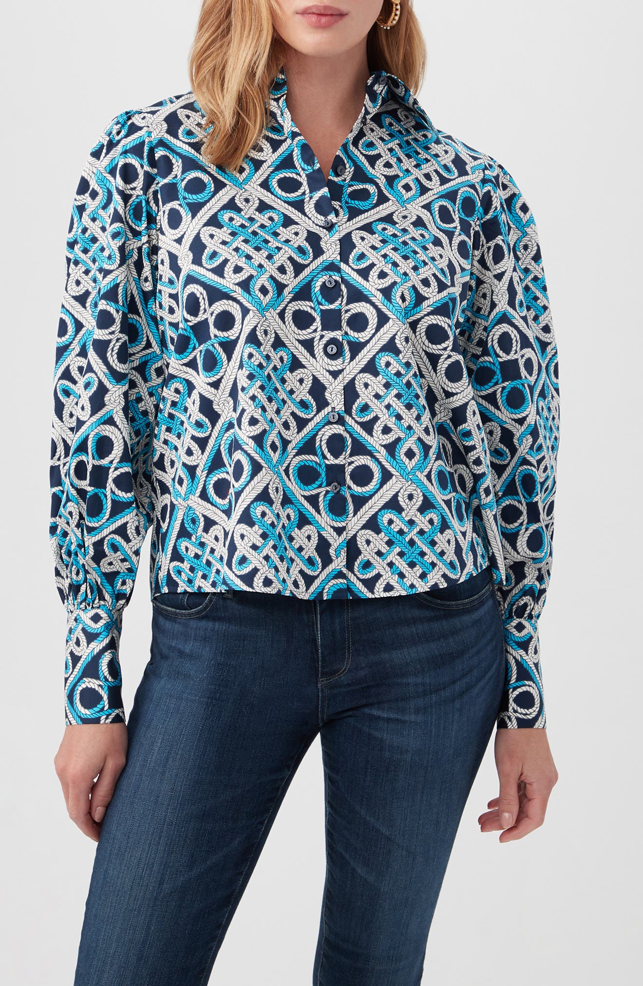Trina Turk Costa Organic Cotton Button-Up Top