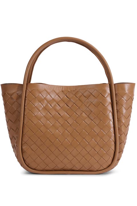 Portland Woven Leather Top Handle Bag