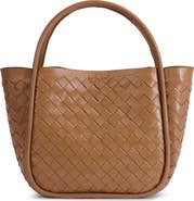 FURNIQ UK Portland Woven Leather Top Handle Bag