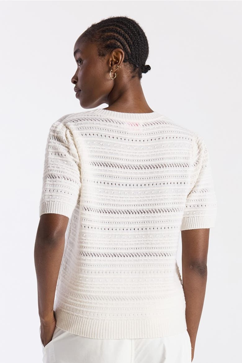 Textured Taylor 100% Cashmere Top, Alternate, color, Organic White