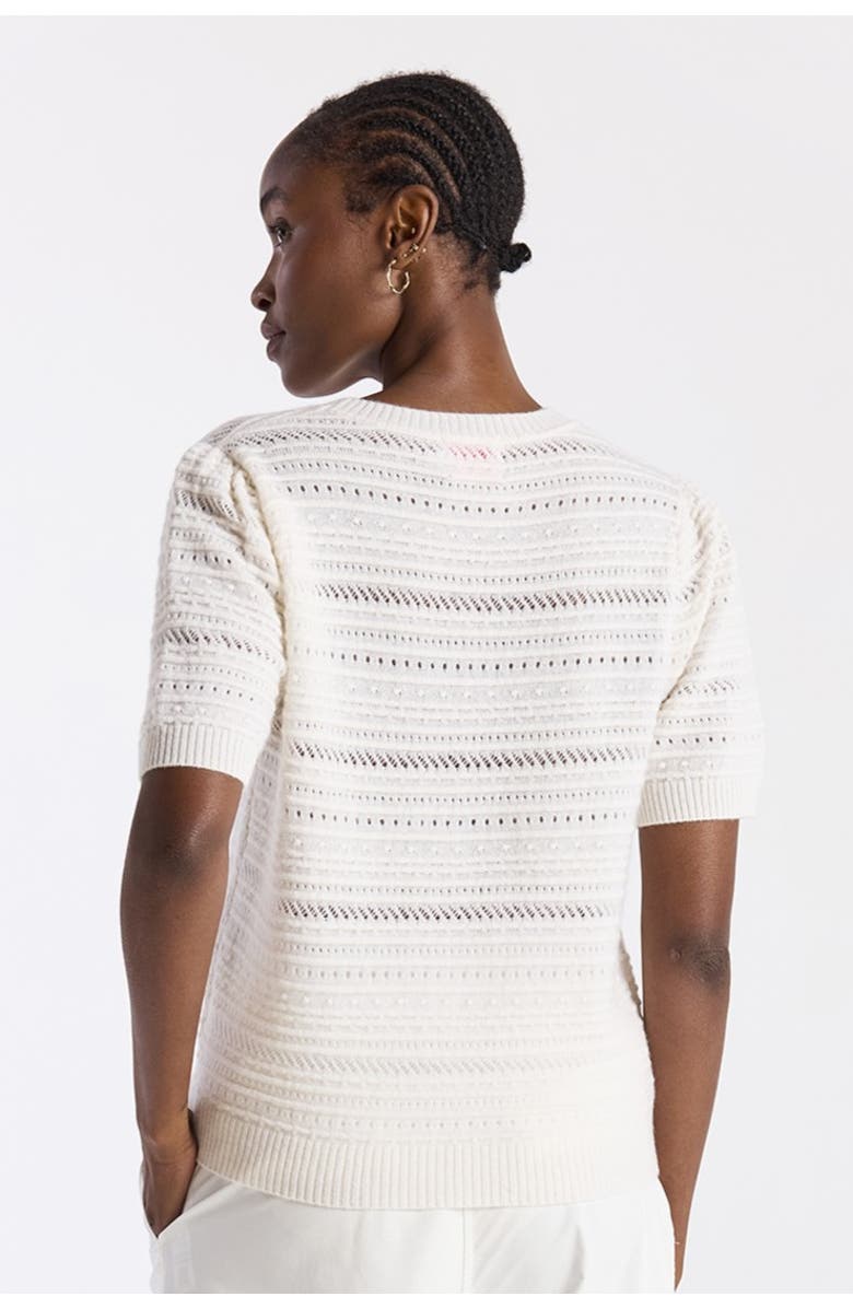 Brodie Pure Cashmere Textured Taylor 100% Cashmere Top, Alternate, color, Organic White