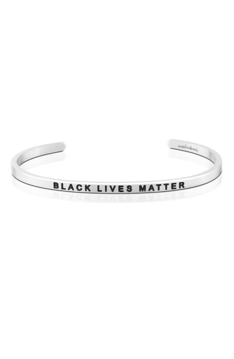 Mantra Black Lives Matter bracelet, Main, color, Silver