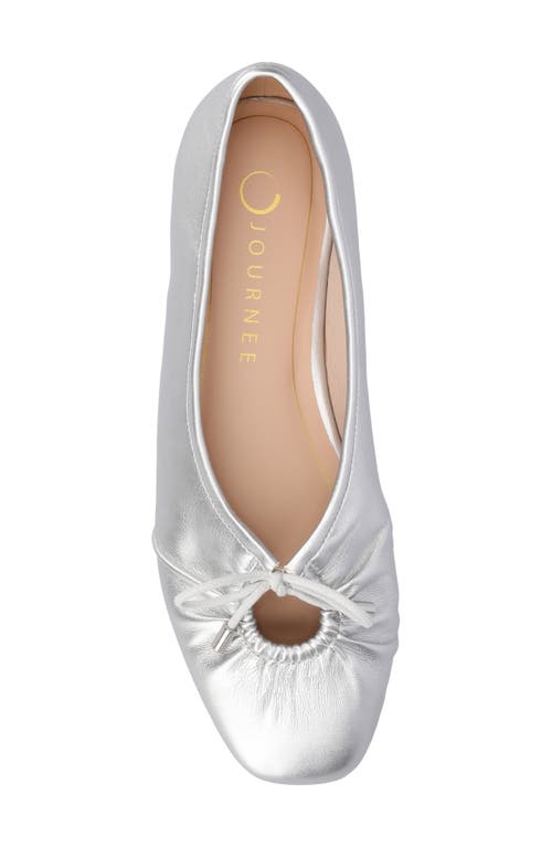 Journee Collection Callee Keyhole Square Toe Flat In Silver