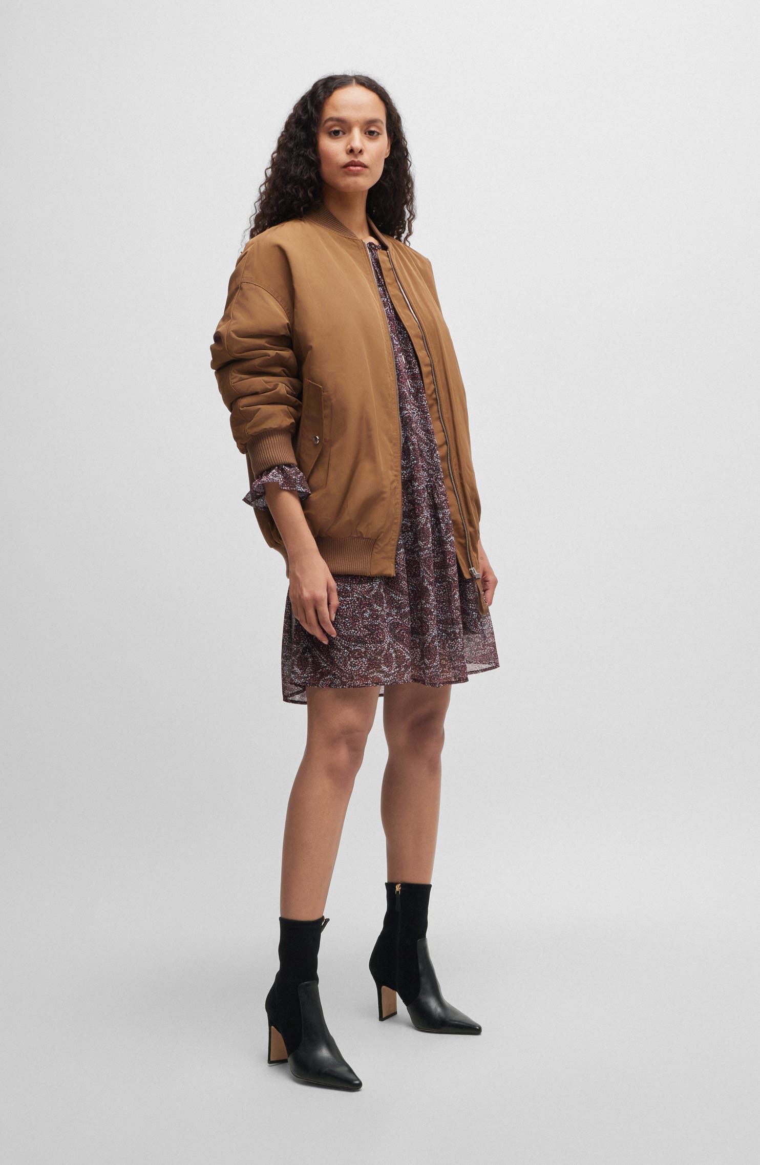 BOSS Safra Pointed Toe Bootie, Alternate, color, 