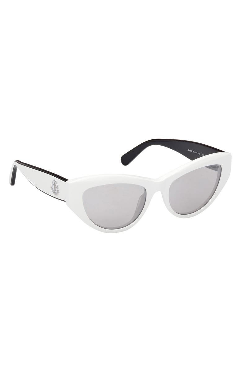 Moncler 53mm Mirrored Cat Eye Sunglasses, Alternate, color,