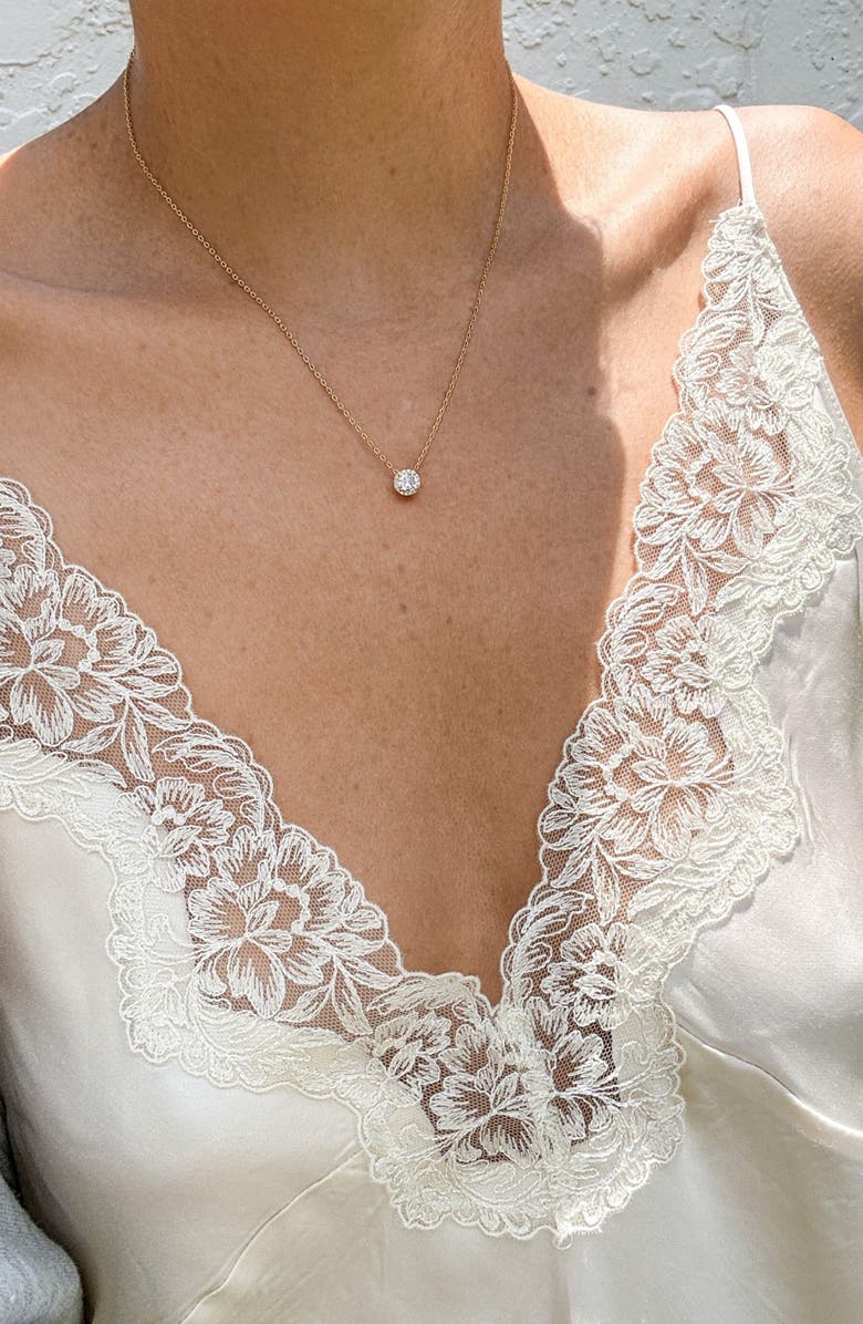 Adornia Crystal Halo Pendant Necklace & Stud Earrings Set, Alternate, color, Gold