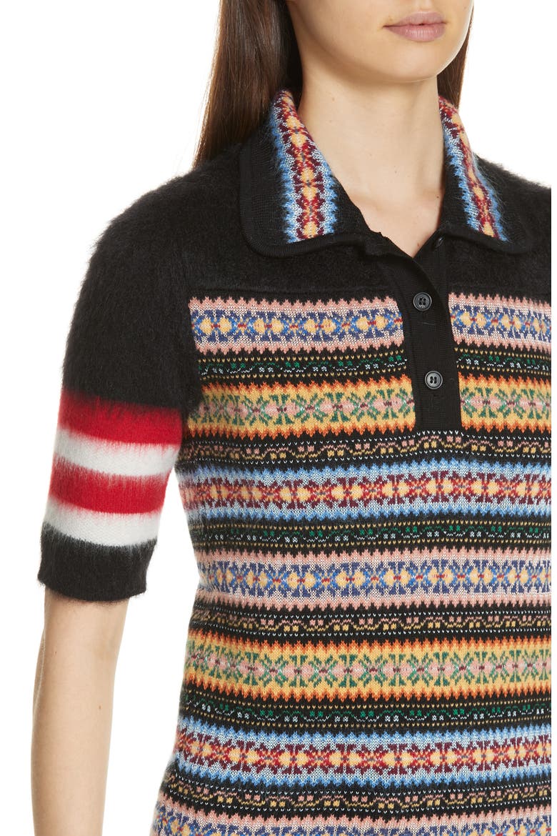 Nº21 Fair Isle Stripe Wool Blend Sweater, Alternate, color, MULTICOLOR