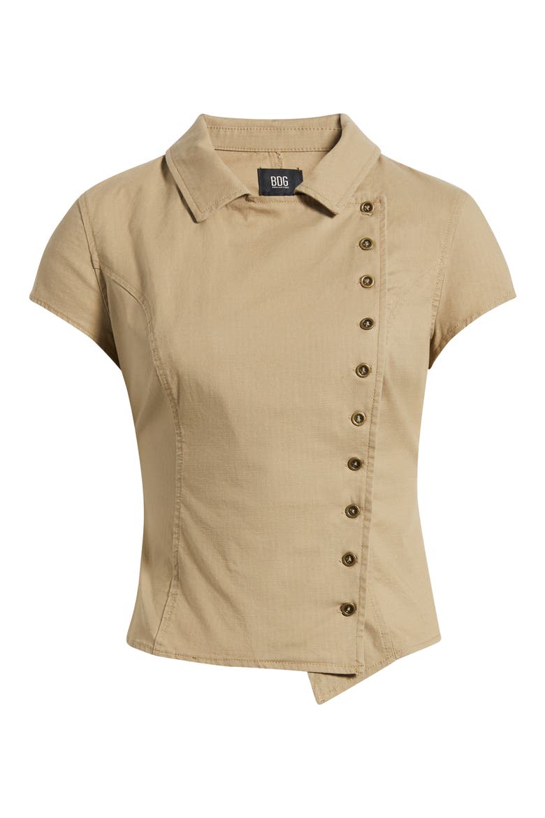 Blake Military Short Sleeve Top, Alternate, color, KHAKI