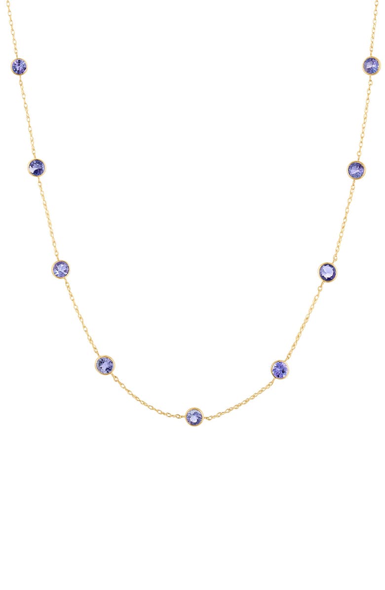 FUZION CREATIONS Tanzanite Station Necklace, Main, color,