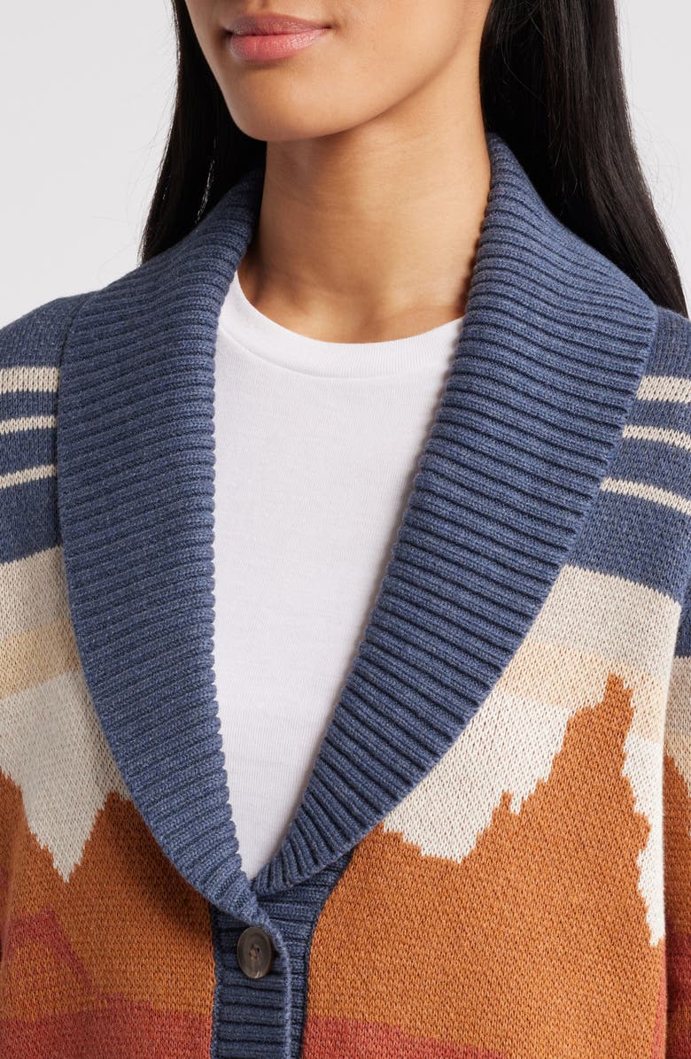 Pendleton Western Scenic Jacquard Cotton Cardigan, Alternate, color, 