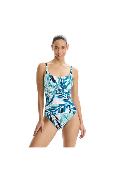 Island Breeze Shirred Peasant One Piece