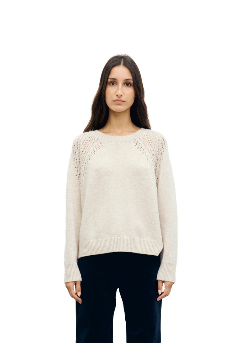 Risa Openwork Knit Sweater, Main, color, Natural