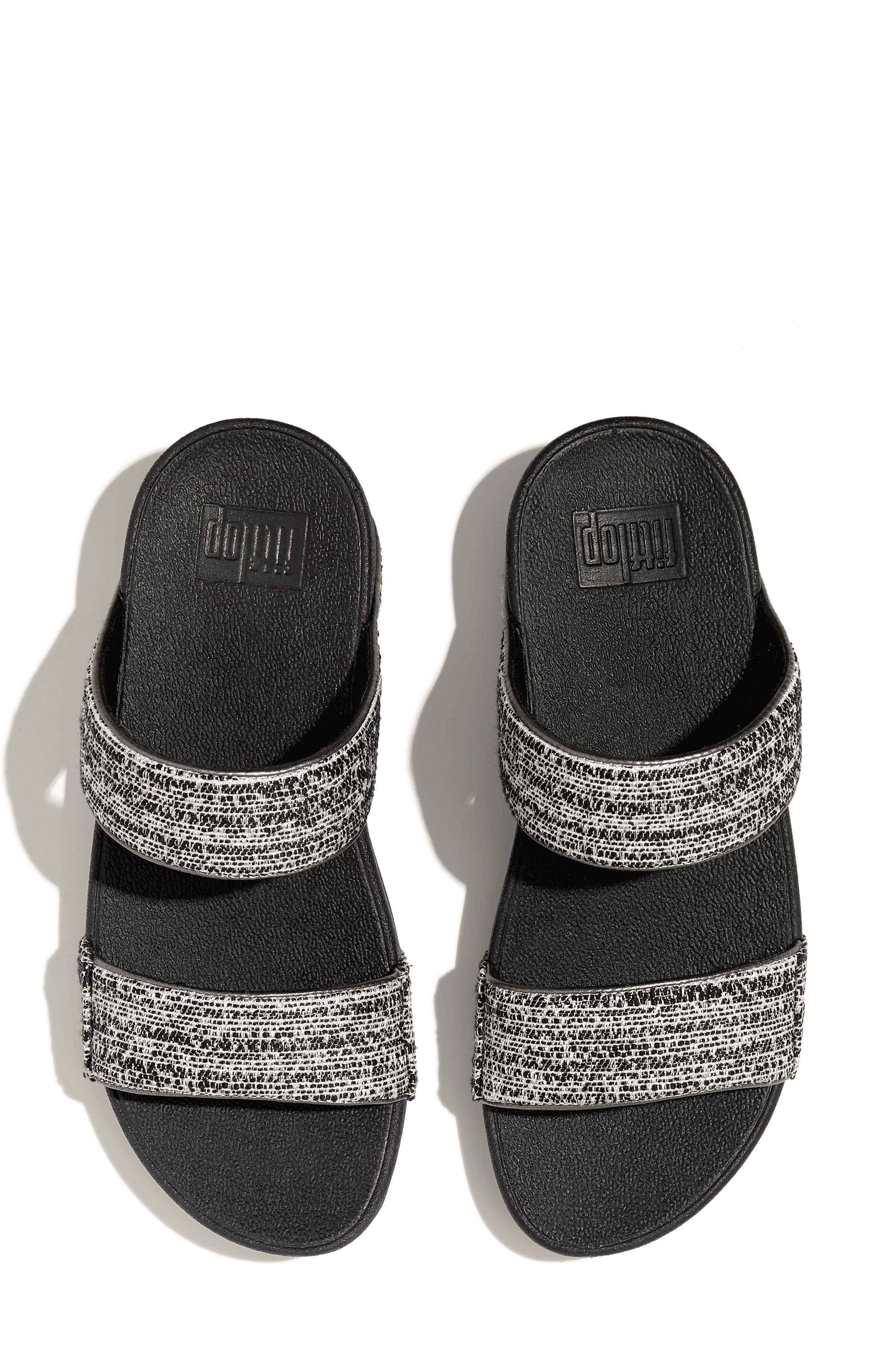 FitFlop Lulu Shimmerweave Platform Slide Sandal, Alternate, color, 