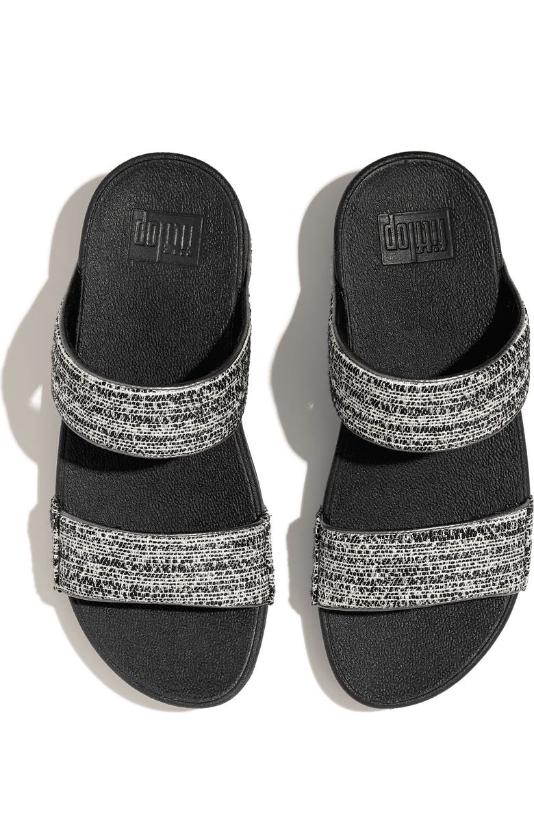 FitFlop Lulu Shimmerweave Platform Slide Sandal, Alternate, color,