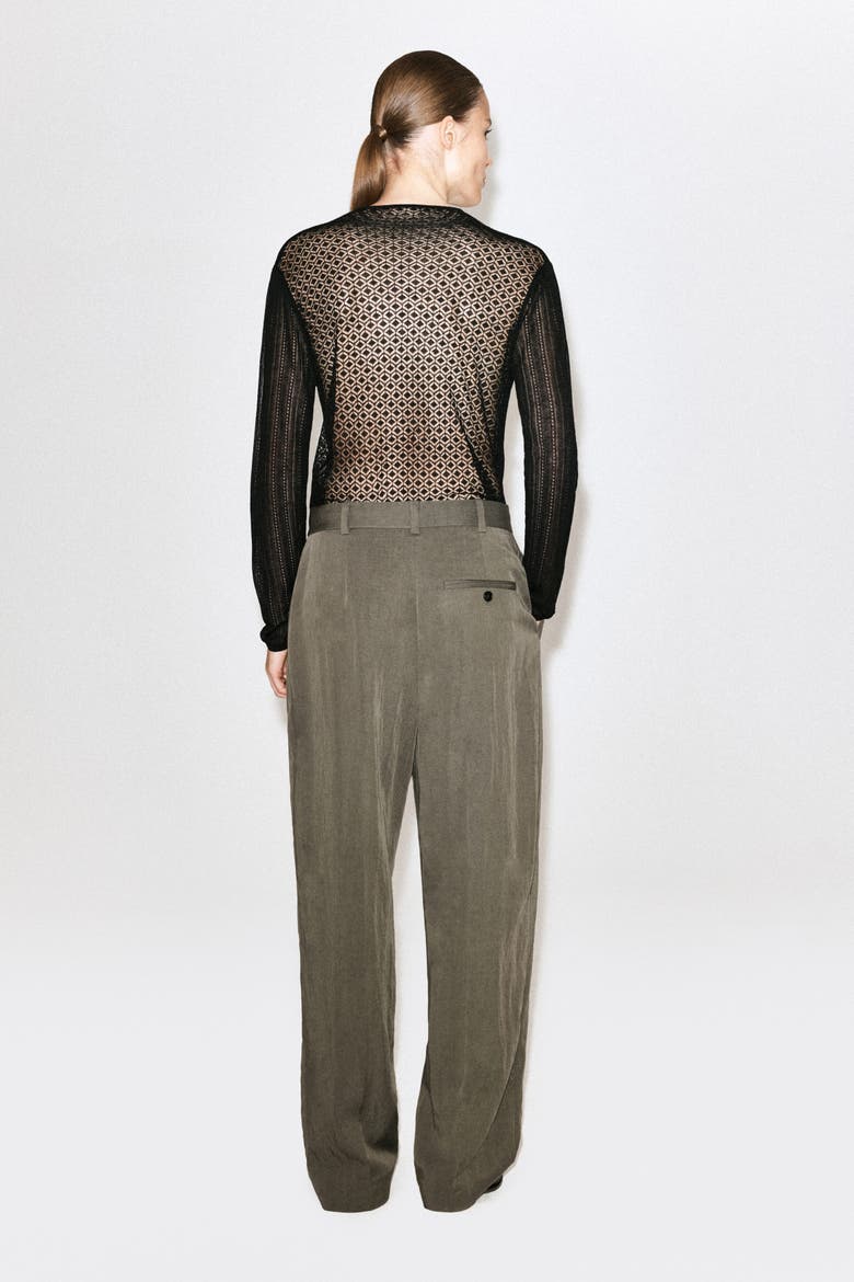 Fluid Pleated Straight-leg Pants, Alternate, color, DARK BEIGE