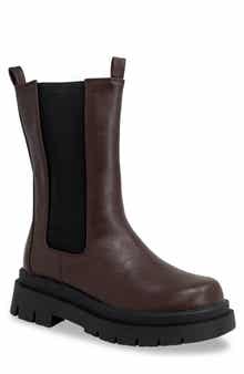 CHASE AND CHLOE Chase & Chloe Tall Lug Sole Chelsea Boot