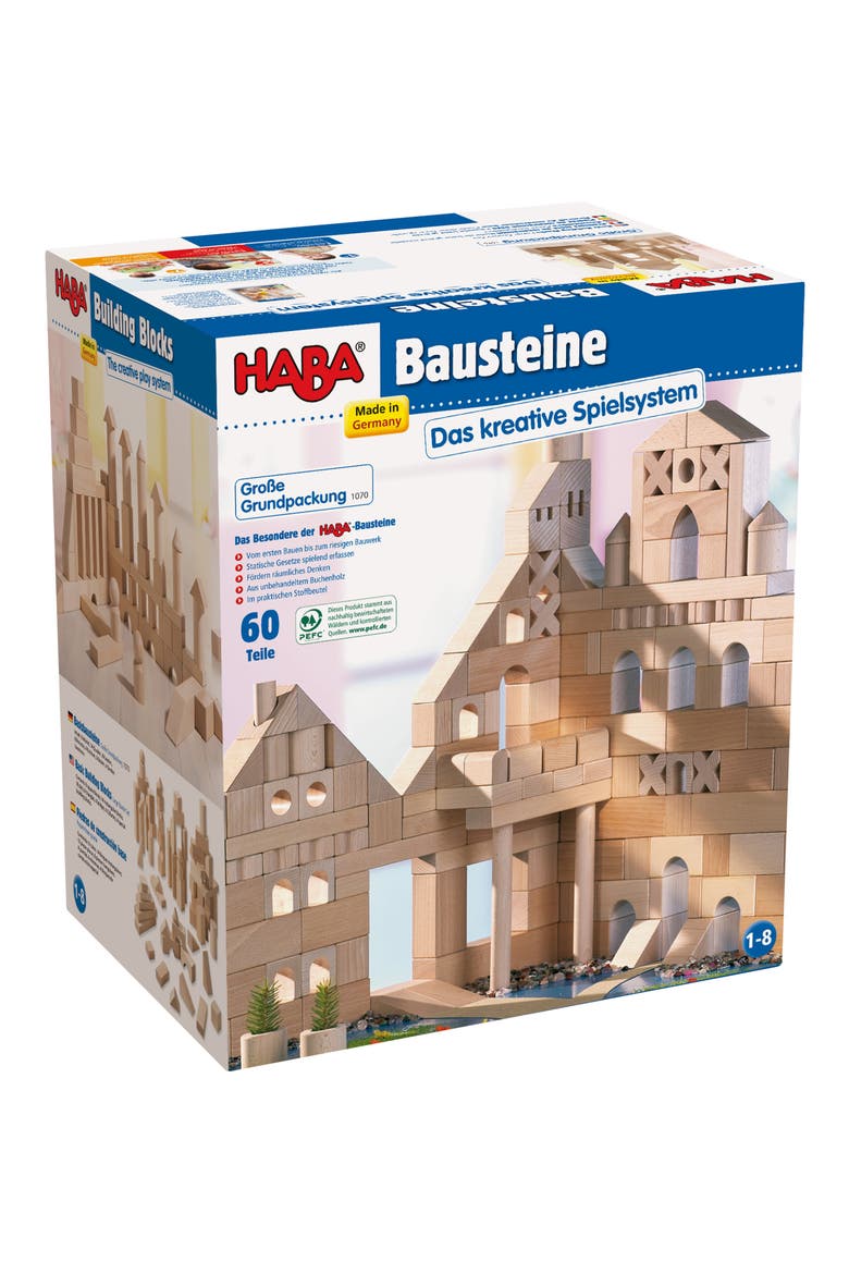 Basic Building Blocks 60 Piece Large Starter Set, Main, color, BROWN