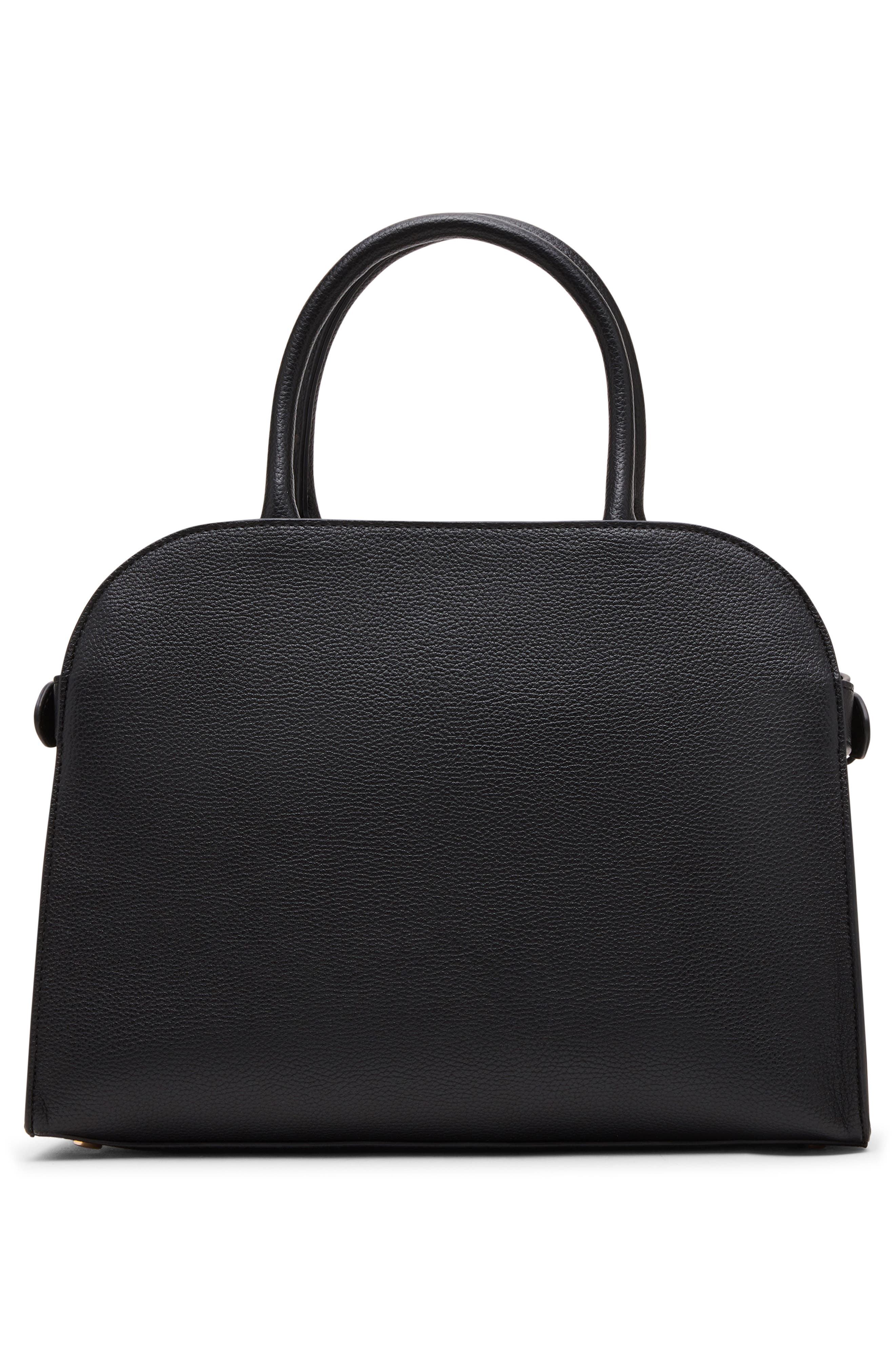 Anne Klein Medium Curved Satchel Bag, Alternate, color, Black