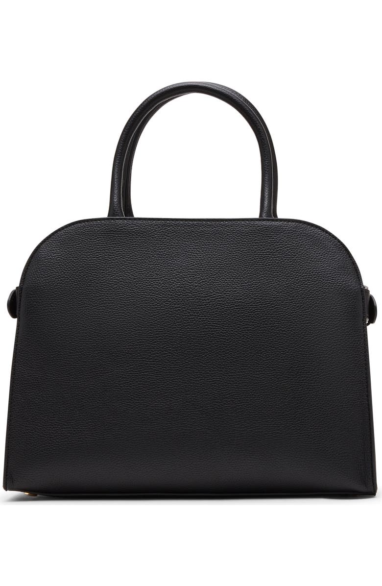 Anne Klein Medium Curved Satchel Bag, Alternate, color, Black