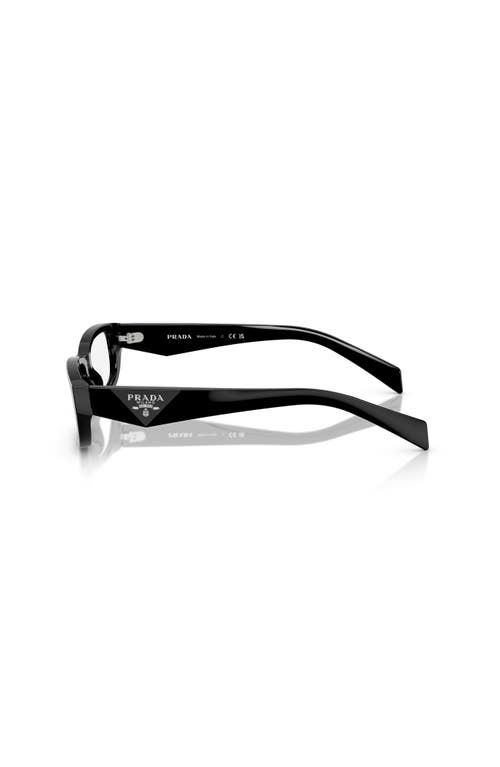 Prada 54mm Rectangle Optical Glasses In Black