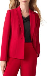 KASPER Stretch Crepe One-Button Blazer