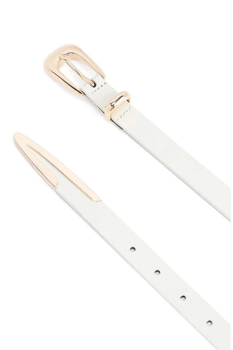 Liquid Metal Western Buckle Belt, Alternate, color, VANILLA